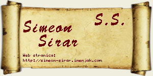 Simeon Sirar vizit kartica